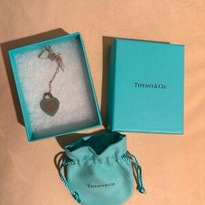Authentic Tiffany and Co. Return to Tiffany - Medium Enamel Heart necklace. RARE